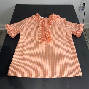 Elizabeth Wilson striped top with ruffles